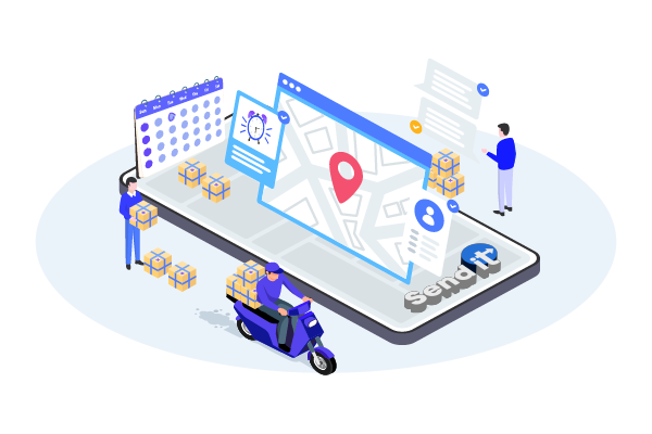 Courier on a bike for same-day delivery